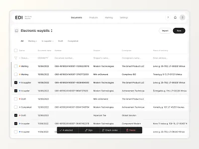 Electronic waybills design typography ui ux