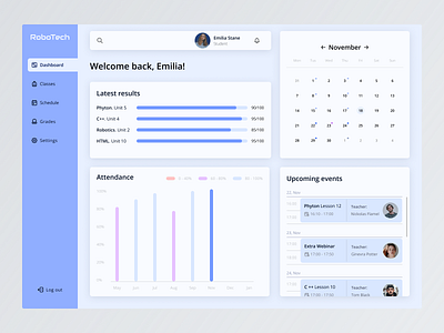 Student dashboard dashboard design school studying ui user interface ux web