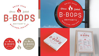B-Bops Pizza Rebrand Overview branding graphic design logo print typography