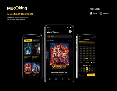 MBooking - Movie ticket booking app movie app movie ticket booking app ui app ui design uiux app uiux design
