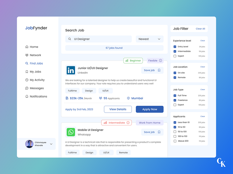 Daily UI 50 - Job Listing by Chinmayee Khavale on Dribbble