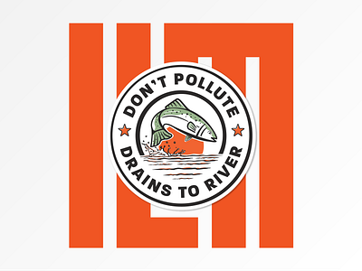 Don't Pollute! illustration sticker