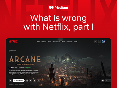 Netflix — Website Concept Redesign article concept medium movie netflix redesign streaming service ui ux web