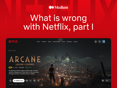 Netflix — Website Concept Redesign article concept medium movie netflix redesign streaming service ui ux web
