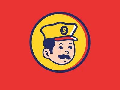 Sugar Train - Logo Design branding character creative design graphic design guy icon illustration logo logotype man minimal painting red sugar sugartrain sweet sweets symbol yellow