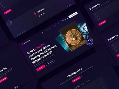Unilocker Crypto Liquidity pool website design crypto website design nft nft website uiux ux web webflow website website design