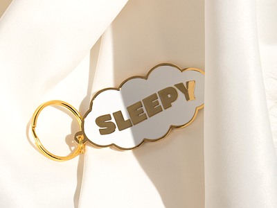 Sleepy Cloud Keychain cloud cozy enamel keychain sleepy