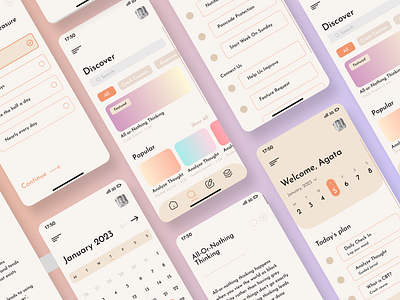 CBT Thought Diary / Mobile app redesign app design design mental health mobile app mood tracker redesign redesign concept user interface uxui web design