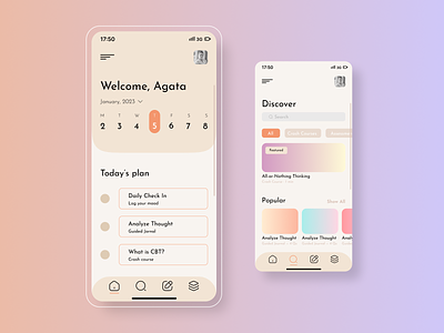 CBT Thought Diary / Mobile app redesign app design design mental health mobile app mood tracker app redesign redesign concept user interface uxui web design