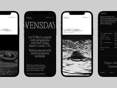 Wensday™ 3d branding creative coding generative generative art gif graphic design identity minimal nft type typography ui ui design web design webdesign webgl