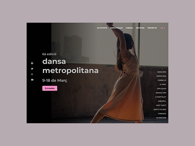 Dance festival landing page dailyui dance design festival hero heroimage landing landing page photography ui ux website