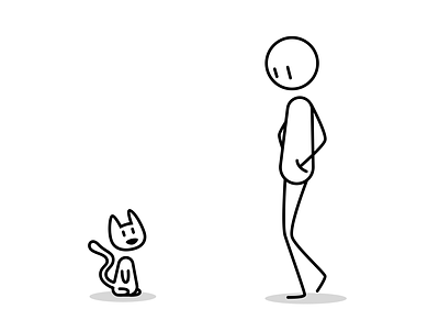 A cat in the street illustration sketch vector
