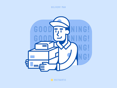 Delivery Man 2d cartoon character design graphic design illustration vector