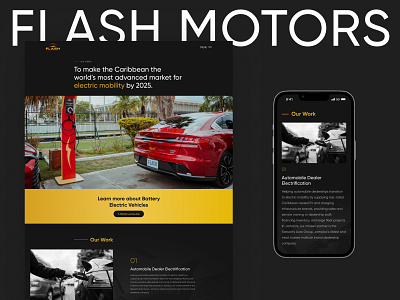 Web Design. Flash Motors business car electric car motors uiux web