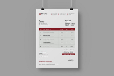 Corporate Invoice Design clean graphic design stationery template vector