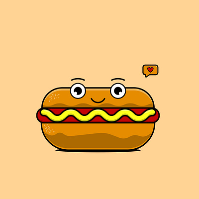 cute hot dog cartoon design graphic design hotdog cartoon icon illustration logo mascot vector