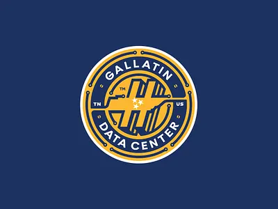 Gallatin Data Center badge center circle construction data data center electric electrician energy fiber optic graphic design h hard hat patch storage tennessee