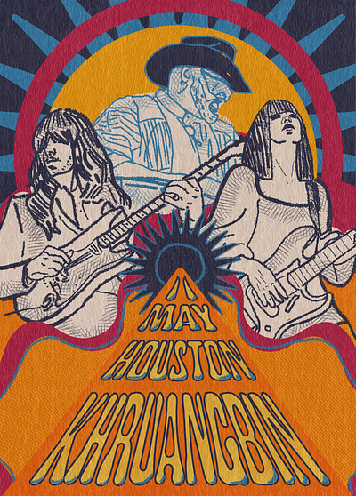 Khruangbin Poster band design groovy illustration poster