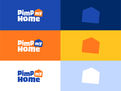 Pimp My Home - Logo Color Variations blue colorpalette colors furniture home house icon logo logodesign orange palette relocate relocating relocation variations white yellow