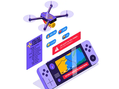Ukranian Drone illustration isometric
