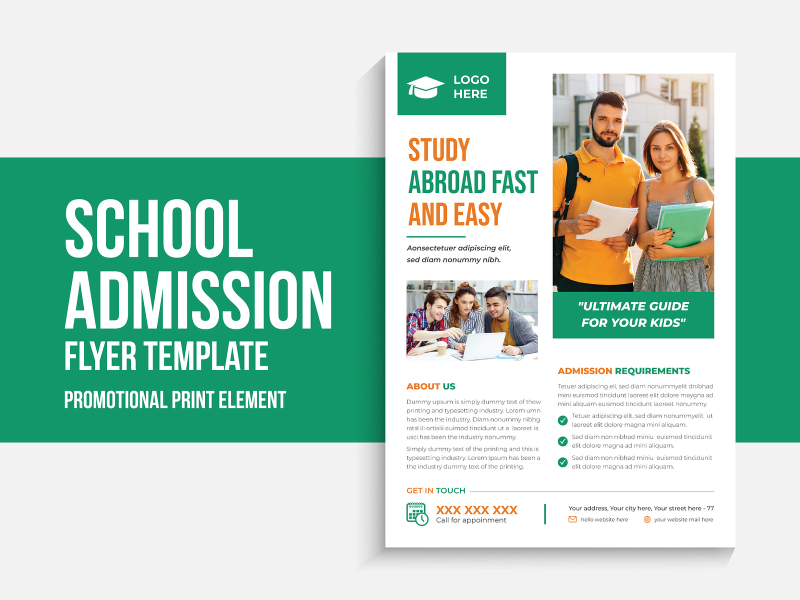 School admission flyer template. by Pranto Saha [CF ID: #4478928] on  Dribbble