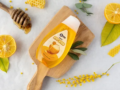 Organic Product Label banner branding design graphic design honey label mockup organic packaging print design sticker