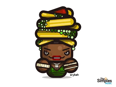 simple erykah branding design erykahbadu fanart funky illustration kirpluk logo music simple vector
