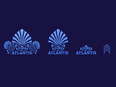 Azures of Atlantis Responsive Logo Design atlantis atlantis illustration atlantis logo brand brand identity branding branding design design digital logo god logo gods logo hand drawn type illustration logo logodesign logomark printed foil responsive responsive logo ui