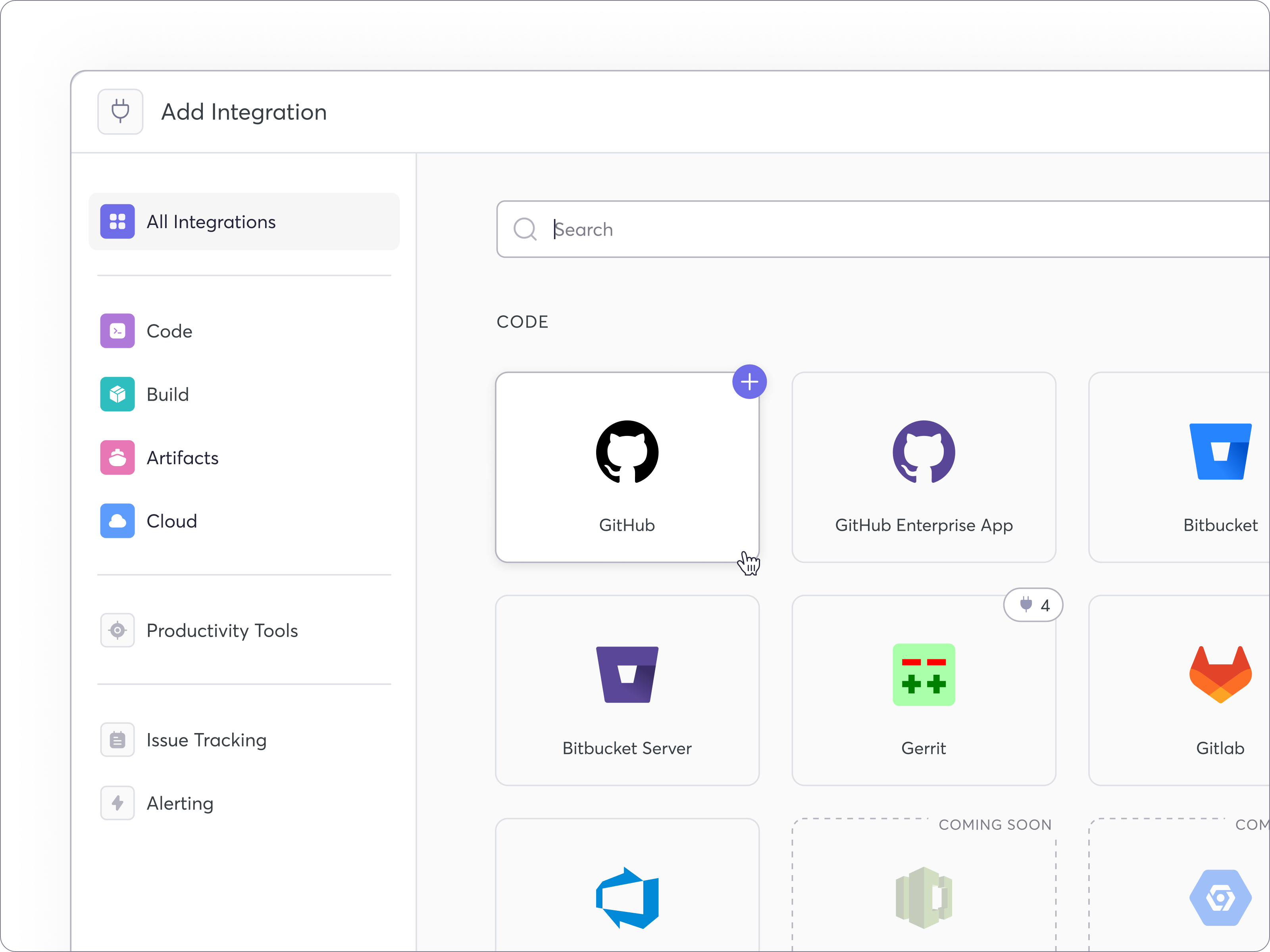 Integrations Component add cards component connect data data visualization design system dialog github integrstions library list modal select selection sidebar ui ui components ux wizard