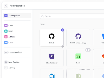 Integrations Component add cards component connect data data visualization design system dialog github integrstions library list modal select selection sidebar ui ui components ux wizard