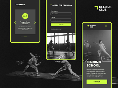 Fencing School Website Concept design graphic design logo ui ux