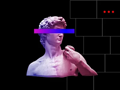The Statue Glitch | Arena Uno 2d animation art color concept design gif glitch graphic design illustration motion design motion graphics statue synthwave vaporwave