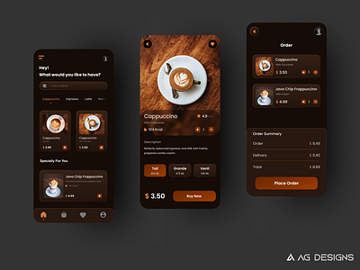 Coffee Ordering app UI app design coffee app ui ui