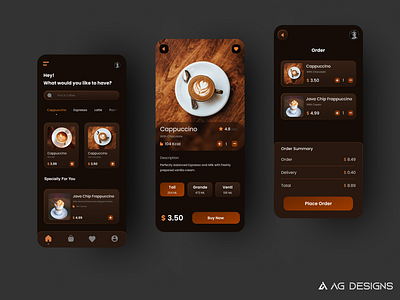 Coffee Ordering app UI by Atharva Gadekar on Dribbble