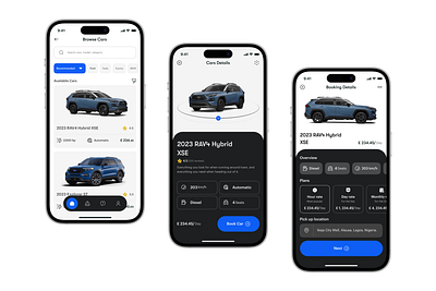 360-degree product view for a car rental app design ui ui ux uidesign uidesign ux uiux uiux ui uidesign ux