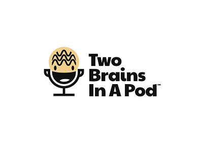 Podcast Logo - Two Brains In A Pod brand brand design branding character graphic design illustration logo logo design mascot podcast