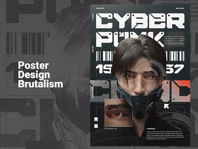 Cyberpunk Scifi Brutalism brutalism brutalist cyberpunk design graphic design illustration photoshop photoshop design poster poster a day poster art poster brutalism poster brutalist poster collection poster design tutorial tutorials