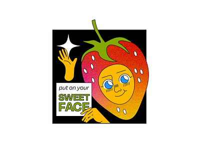 Put on your sweet face :•) adobe illustrator anime cartoon character design colorful cute design digital art digital illustration fruit graphic design illustration illustrator pink quote red strawberry sweet vector vector art