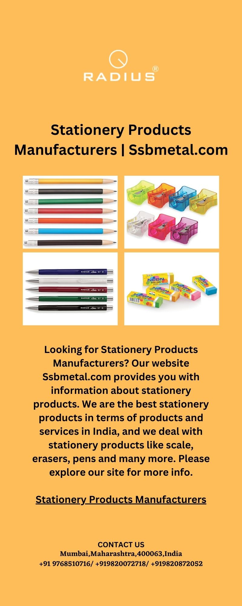 Stationery Products Manufacturers by SSB METAL WORKS on