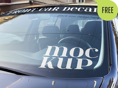 Front Car Window Decal – Free Mockup PSD free freebie