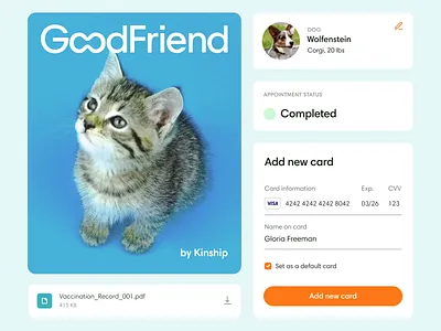 Some of the UI Kit components for GoodFriend animation ui useflow ux