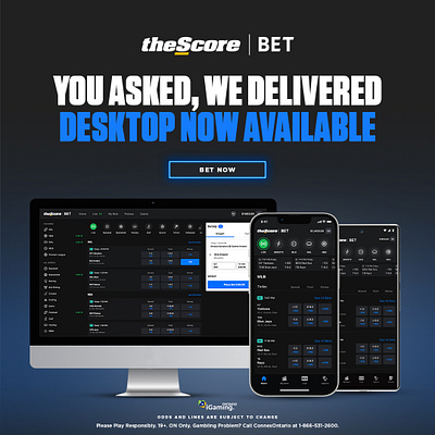 theScore Bet - Now for Desktop! branding graphic design ui