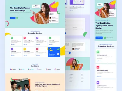 Digital Agency Landing Page With Responsive animation best website branding colorful website company website company website design design digital agency website design e commerce website graphic design it company website landing page landing page design motion graphics new website ui web design webpage website website design