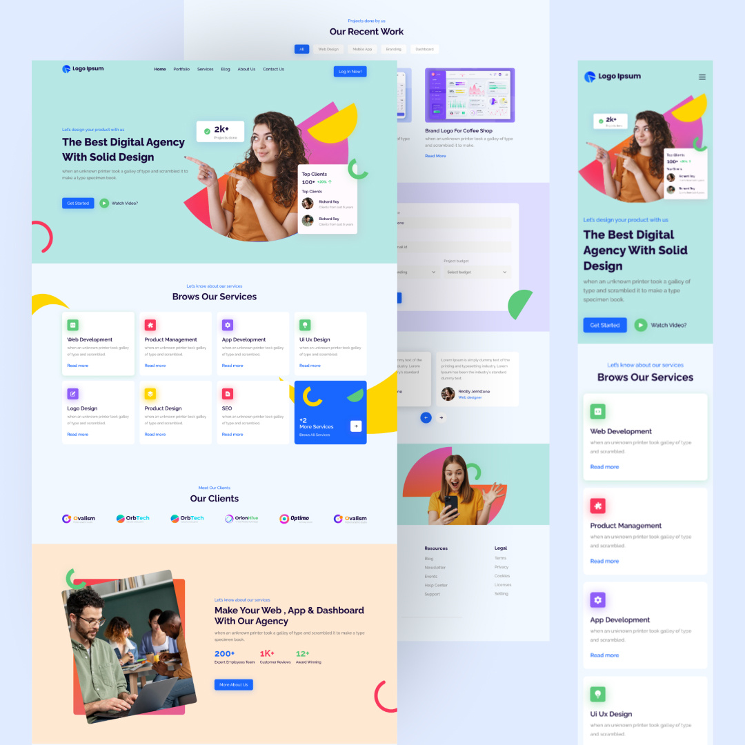 Digital Agency Landing Page With Responsive by Sakshi pandey on Dribbble