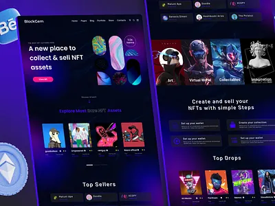 Block Gem case study clean web ui creative website crypto buy crypto website ui figma graphic design landing page landing page ui minimal website modern nft nft website ui nfts buy trendy ui web design web ui website website inspiration