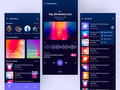 Music App Light And Dark Mode 3d animation app design application application design application for music beautiful app branding colorful app dark application graphic design homepage illustration music app music dark and light app new app trending app design ui ui design