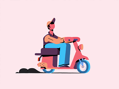 Cute Motorcycle Character🏍 2d aftereffects animate animation behance character cute dribbble illustration loop loopanimation motion motion graphics motiondesign motor motorcycle rubberhose