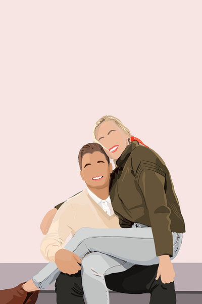 Us blonde couple happy illustration photo portrait vector