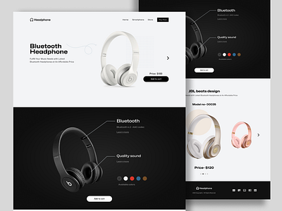 Headphone Landing Page app design beats branding design earphone hip hop landing page landing page design logo online shop online sore shopify sound store trending ui ui uiux web ui website website design