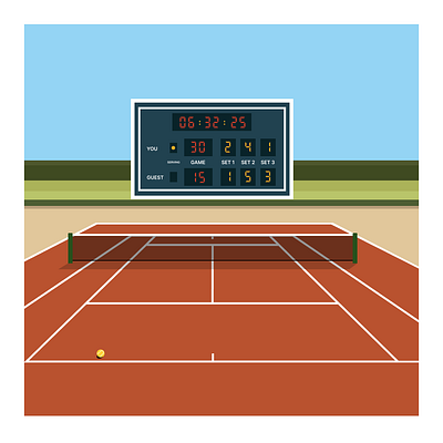 Tennis Court graphic design illustration vector